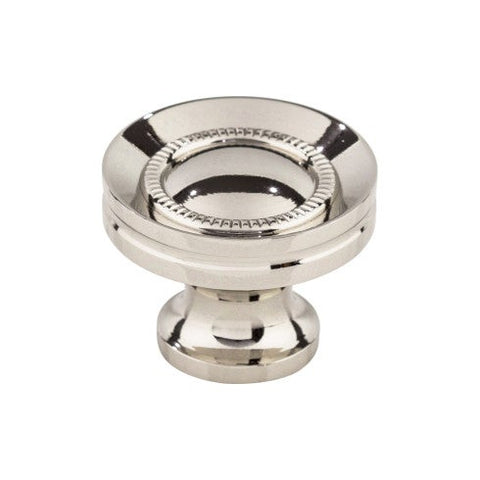 Button Faced Knob 1 1/4 Inch - Polished Nickel - PN