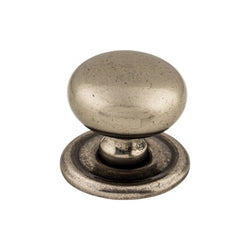 Victoria Knob 1 1/4 Inch w/Backplate - Pewter Antique - PTA