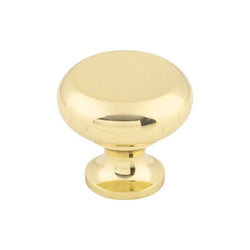 Flat Faced Knob 1 1/4 Inch - Polished Brass - PB