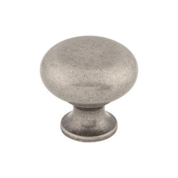 Flat Faced Knob 1 1/4 Inch - Pewter Antique - PTA