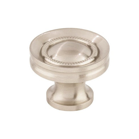 Button Faced Knob 1 1/4 Inch - Brushed Satin Nickel - BSN