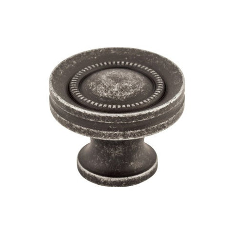 Button Faced Knob 1 1/4 Inch - Black Iron - BI