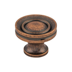 Button Faced Knob 1 1/4 Inch - Antique Copper - AC