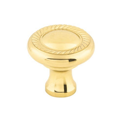 Swirl Cut Knob 1 1/4 Inch - Polished Brass - PB