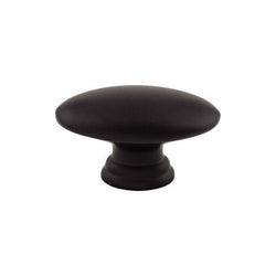 Oval Knob 1 1/2 Inch - Flat Black - BLK