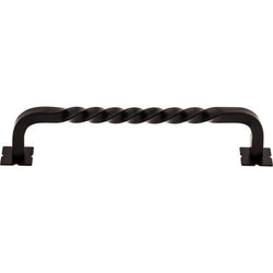 Square Twist D-Pull w/Backplates 6 Inch (c-c) - Patina Black -