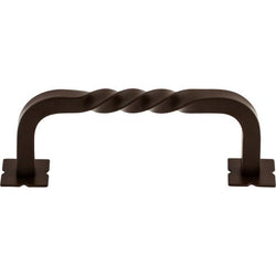 Square Twist D-Pull w/Backplates 3 3/4 Inch (c-c) - Oil Rubbed