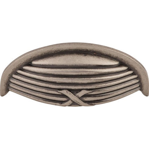 Ribbon & Reed Cup Pull 3 Inch (c-c) - Pewter Antique - PTA