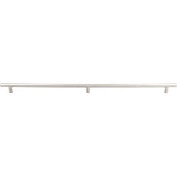 Solid Bar Pull 3 posts 2x15 1/8 Inch (c-c) - Brushed Stainless