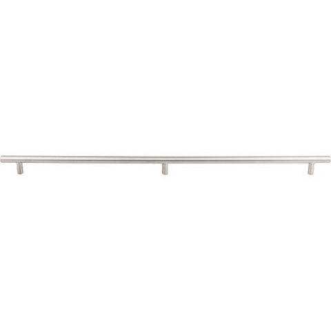 Solid Bar Pull 3 posts 2x15 1/8 Inch (c-c) - Brushed Stainless