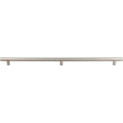 Hollow Bar Pull 3 posts 2x15 3/8 Inch (c-c) - Brushed Stainles