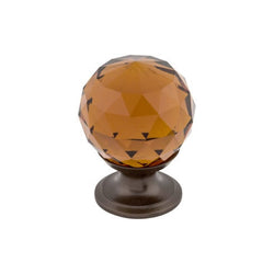 Wine Crystal Knob 1 1/8 Inch w/ Oil Rubbed Bronze Base - ORB