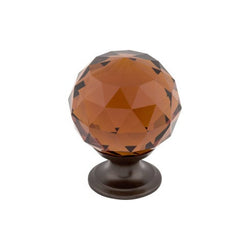Wine Crystal Knob 1 3/8 Inch w/ Oil Rubbed Bronze Base - ORB