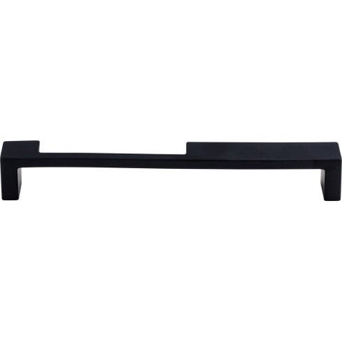 Modern Metro Notch Pull B 7 Inch (c-c) - Flat Black - BLK