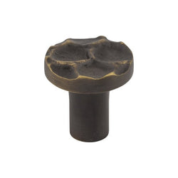 Cobblestone Round Knob 1 1/8 Inch - Brass Antique - BA