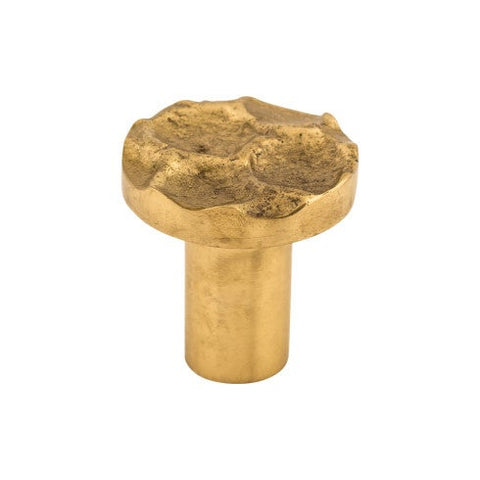 Cobblestone Round Knob 1 1/8 Inch - Brass - BR