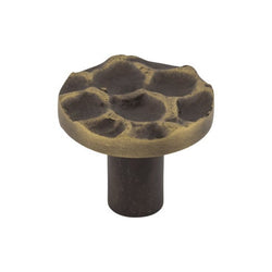 Cobblestone Round Knob 1 3/8 Inch - Brass Antique - BA