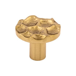 Cobblestone Round Knob 1 3/8 Inch - Brass - BR