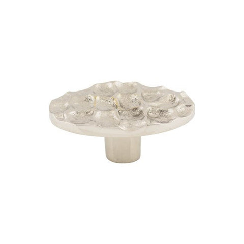 Cobblestone Oval Knob 2 5/8 Inch - Polished Nickel - PN