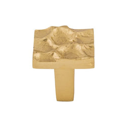 Cobblestone Square Knob 1 1/8 Inch - Brass - BR