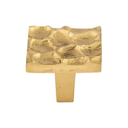 Cobblestone Square Knob 1 3/8 Inch - Brass - BR