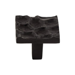 Cobblestone Square Knob 1 3/8 Inch - Coal Black - CB