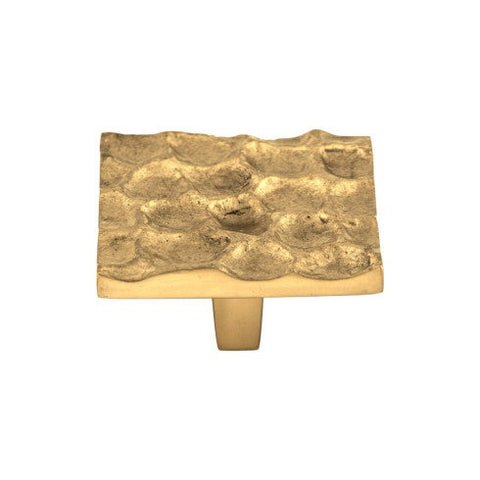 Cobblestone Square Knob 1 15/16 Inch - Brass - BR