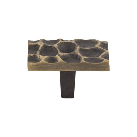 Cobblestone Rectangle Knob 1 7/8 Inch - Brass Antique - BA