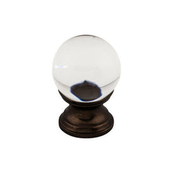 Clarity Clear Glass Round Knob 1 Inch - Oil Rubbed Bronze Base