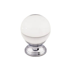 Clarity Clear Glass Round Knob 1 3/8 Inch - Polished Chrome Ba