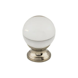 Clarity Clear Glass Round Knob 1 3/8 Inch - Polished Nickel Ba