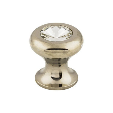 Hayley Crystal Knob Clear 15/16 Inch - Polished Nickel Base -